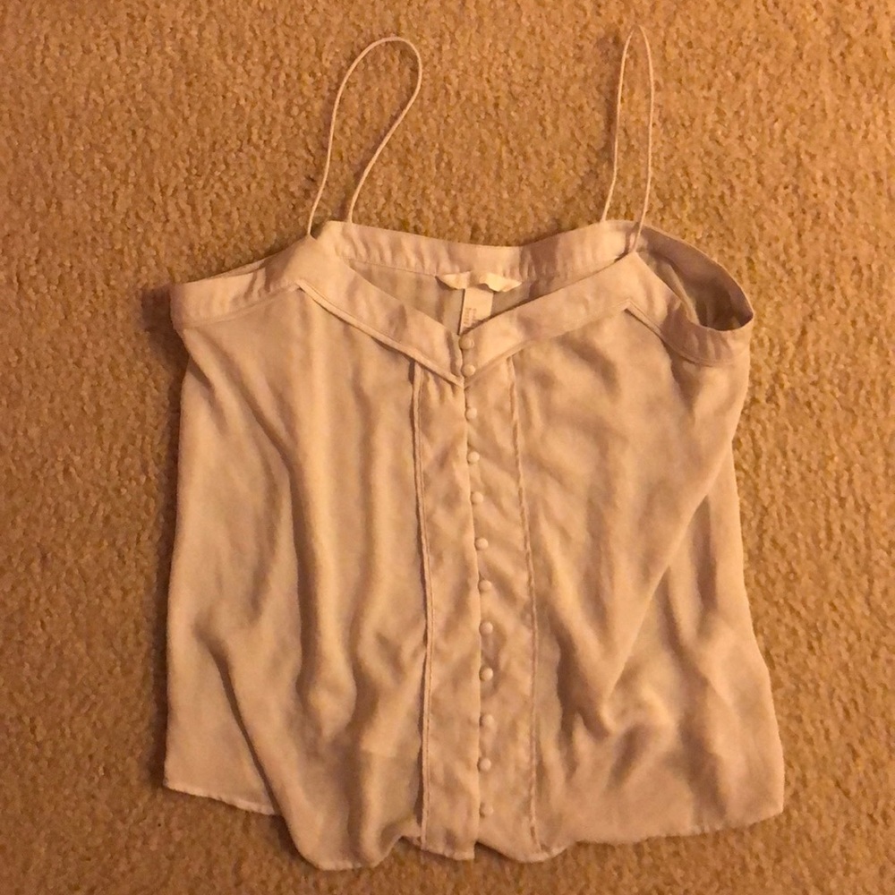 H&M White Button Tank Top